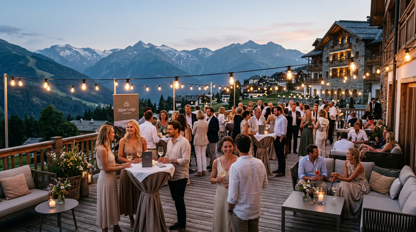 Sommerabend am Katschberg im Musterhotel